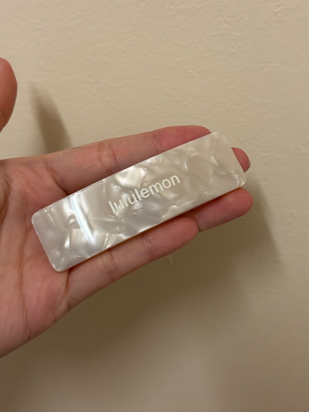 Lululemon Hair Barrette White Opal / Light Ivory / White Images of Marble Patte